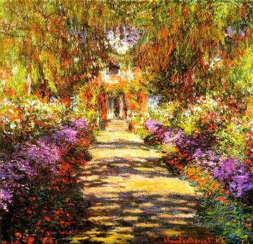  Giverny Kunst - Pathway in Monet s Garten in Giverny Claude Monet impressionistische Blumen